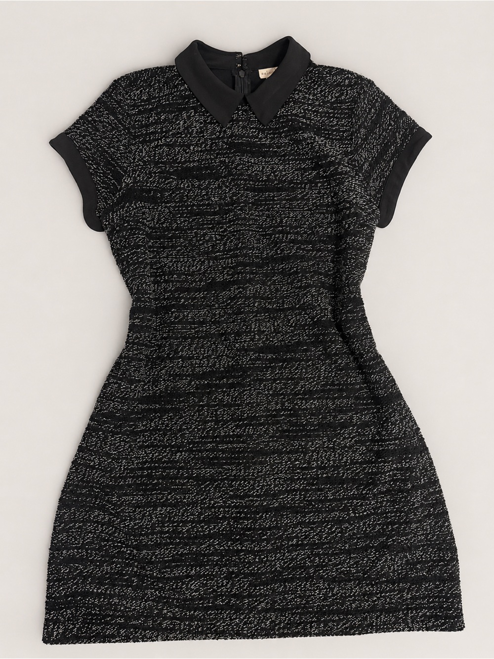 Maison Jules black and white textured knit dress in size Large